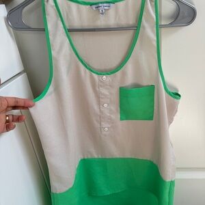 Naked Zebra Green and Cream Top Small